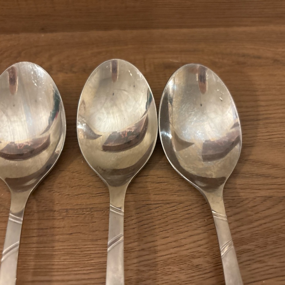 Cambridge FELICITY Frosted & Glossy (7) Soup Tablespoons And (1) Teaspoon - Picture 6 of 8